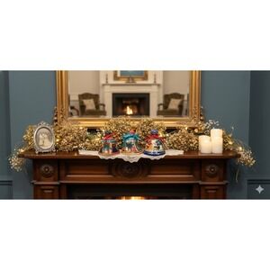 Vintage Mexican Style Folk Art Hand Painted Ceramic Bells, Set Of Three